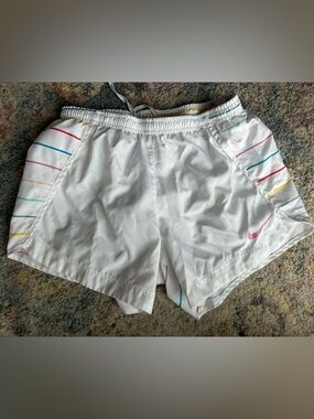 Nike White Dri-FIT Shorts with Mint Stitching